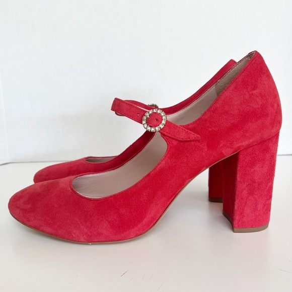 ✖️SOLD✖️•KATE SPADE• Engine Red Marlene Suede Mary Jane Pumps Size 11B - Picture 4 of 15